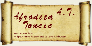Afrodita Tončić vizit kartica